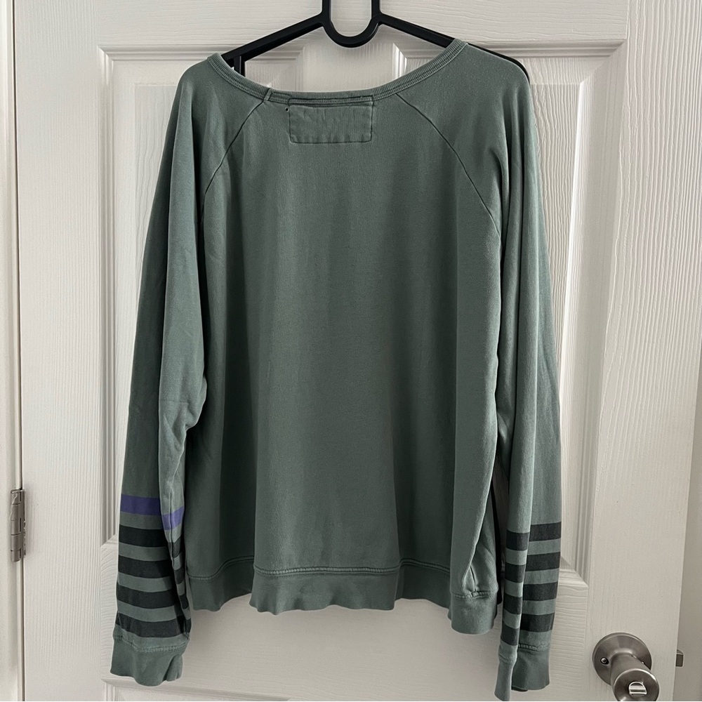 FREE CITY Life Nature Love Raglan Sweatshirt Green Black Purple Size 3 Large - Picture 3 of 9